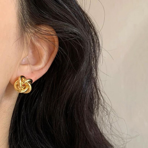 Серьги-гвоздики медь напыление золотом 1J12409CJJ Серьги-гвоздики медь напыление золотом 1J12409CJJ