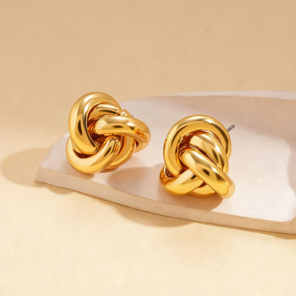 Серьги-гвоздики медь напыление золотом 1J12409CJJ Серьги-гвоздики медь напыление золотом 1J12409CJJ