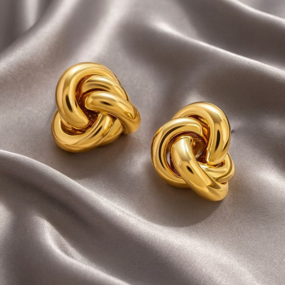 Серьги-гвоздики медь напыление золотом 1J12409CJJ Серьги-гвоздики медь напыление золотом 1J12409CJJ