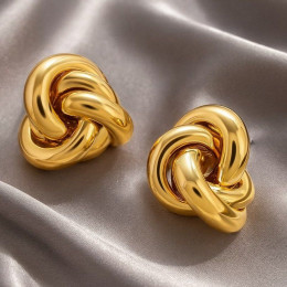 Серьги-гвоздики медь напыление золотом 1J12409CJJ