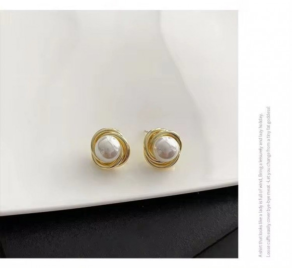 Серьги медь с напылением золотом J10661CJJ