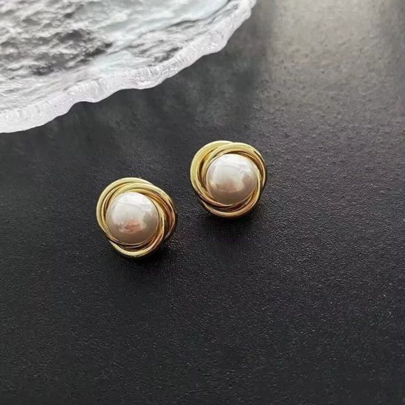 Серьги медь с напылением золотом J10661CJJ