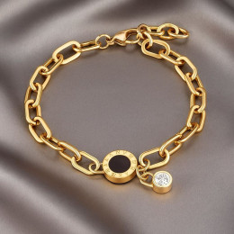 Браслет из титановой стали напыление золотом 1J12015CJJ