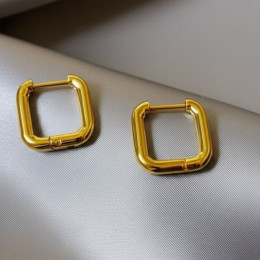 Прямоугольные серьги-кольца конго с широкими гранями J10268CJJ Прямоугольные серьги-кольца конго с широкими гранями J10268CJJ