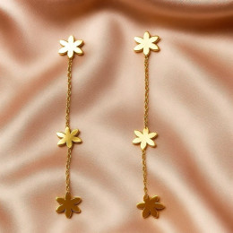 Длинные серьги-пусеты с цветочными звездами J11536CJJ