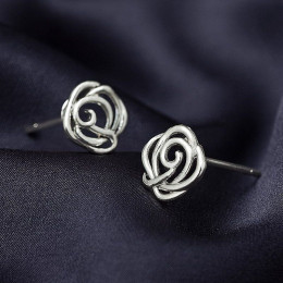 Серьги-гвоздики роза медь напыление платиной 1J12411CJJ