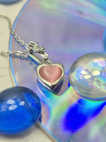 Цепочка с подвеской в форме сердца кораллового цвета J10829CJJ