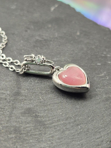 Цепочка с подвеской в форме сердца кораллового цвета J10829CJJ