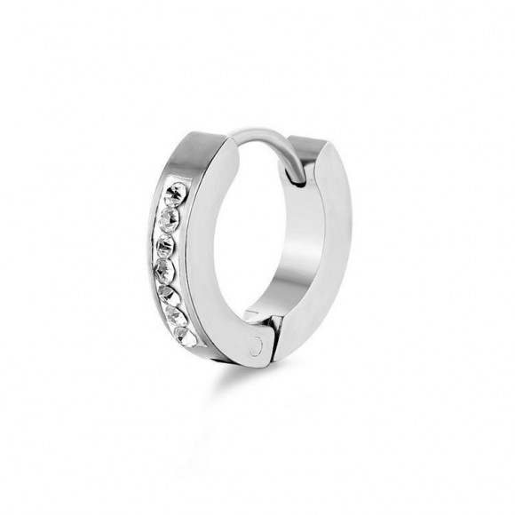 Стальные серьги-конго вставка стекло J11415CJJ