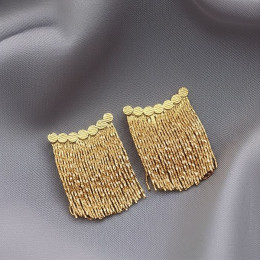 Серьги медь с напылением золотом висюльки 1J11748CJJ Серьги медь с напылением золотом висюльки 1J11748CJJ