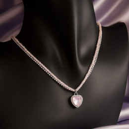 Бисерный чокер с подвеской в форме розового сердца J11438CJJ Бисерный чокер с подвеской в форме розового сердца J11438CJJ