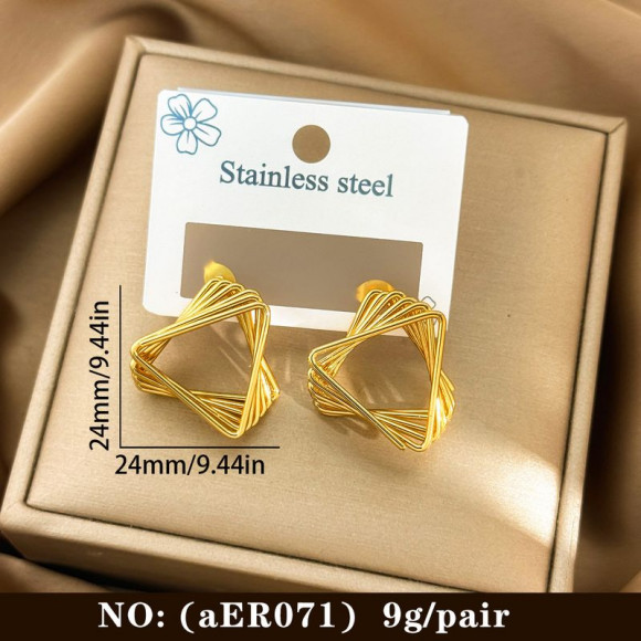 Серьги медицинская сталь напыление золотом 1J12413CJJ