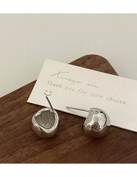 Серьги латунь с напылением платиной в виде шарика J10054CJJ