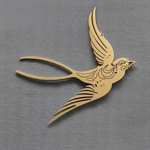 Брошь Медицинская сталь с напылением золотом J10309CJJ Брошь Медицинская сталь с напылением золотом J10309CJJ