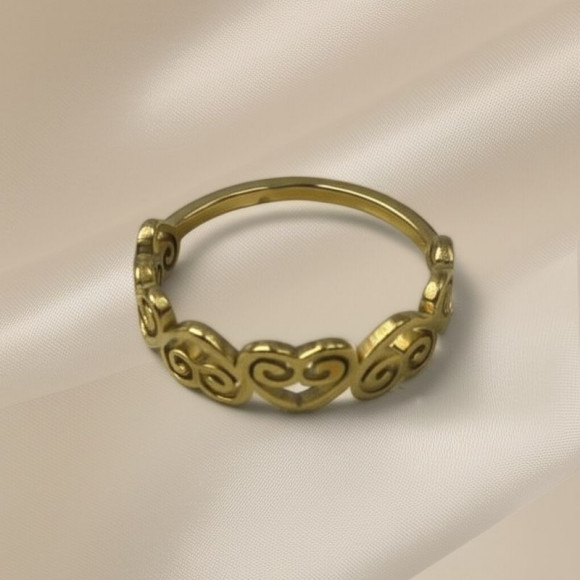 Кольцо медицинская сталь с напылением золотом J10316CJJ