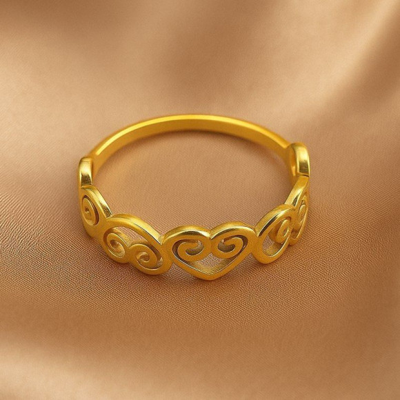 Кольцо медицинская сталь с напылением золотом J10316CJJ
