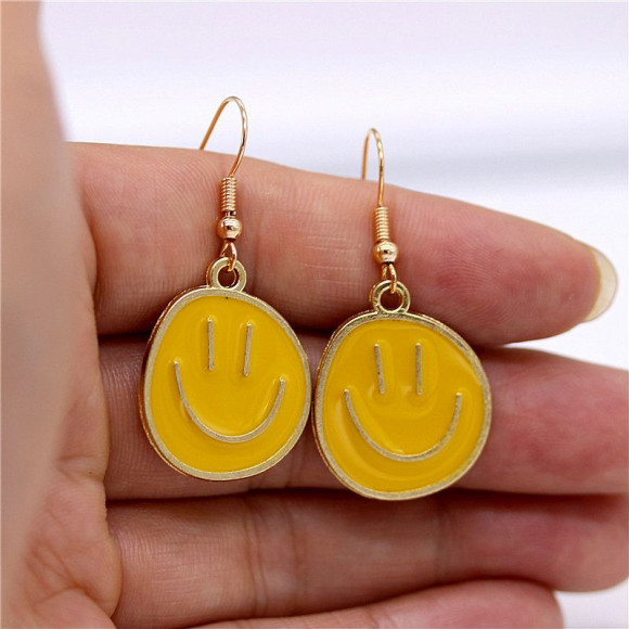 Серьги ювелирный сплав смайлы J11549CJJ