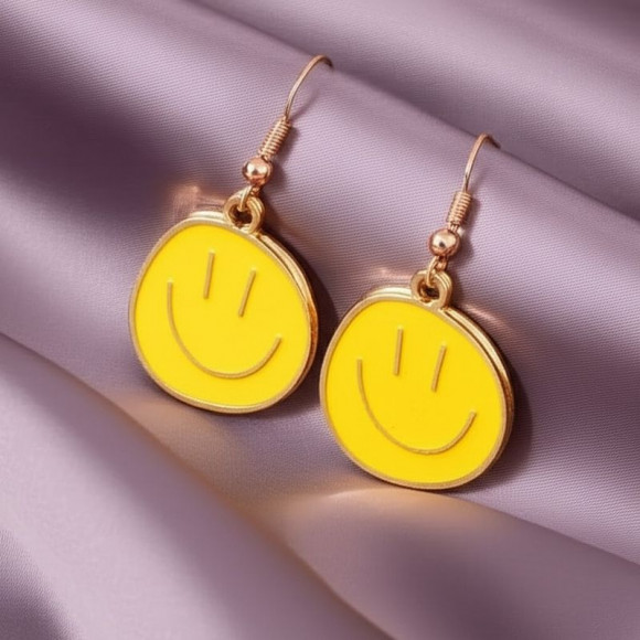 Серьги ювелирный сплав смайлы J11549CJJ