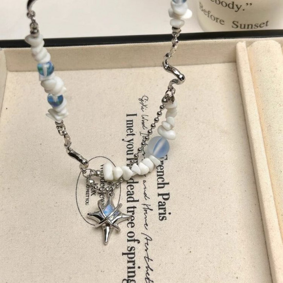 Колье из стали и камня кулон звезда J11439CJJ Колье из стали и камня кулон звезда J11439CJJ