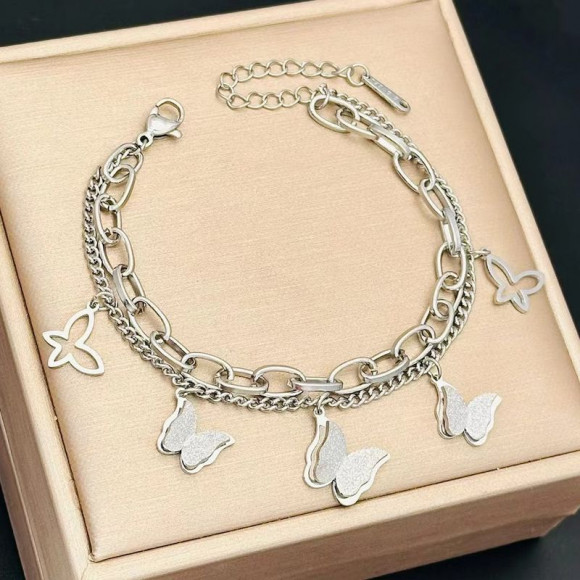 Браслет-цепочка с порхающими бабочками 1J12019CJJ