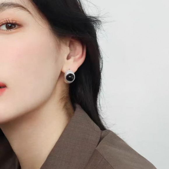 Серьги ювелирный сплав, имитация янтаря 1J12415CJJ