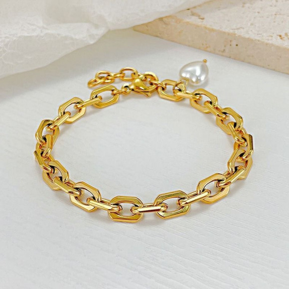 Браслет из титановой стали напыление золотом 1J12020CJJ