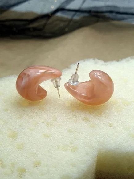 Набор разноцветных акриловых серег пусет в форме глянцевых капель 1J10141СJJ