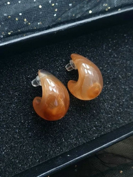 Набор разноцветных акриловых серег пусет в форме глянцевых капель 1J10141СJJ