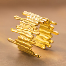 Кольцо титановая сталь напыление золотом 1J12246CJJ