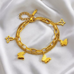 Браслет из титановой стали напыление золотом 1J12022CJJ