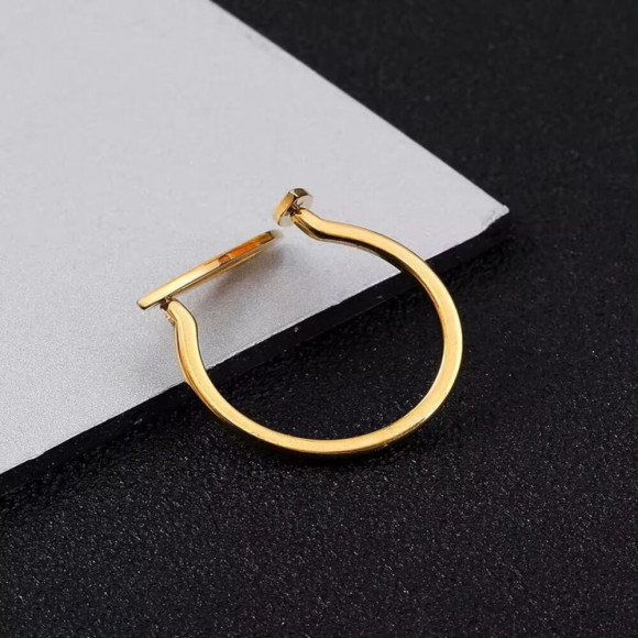 Кольцо медицинская сталь с напылением золотом J10324CJJ