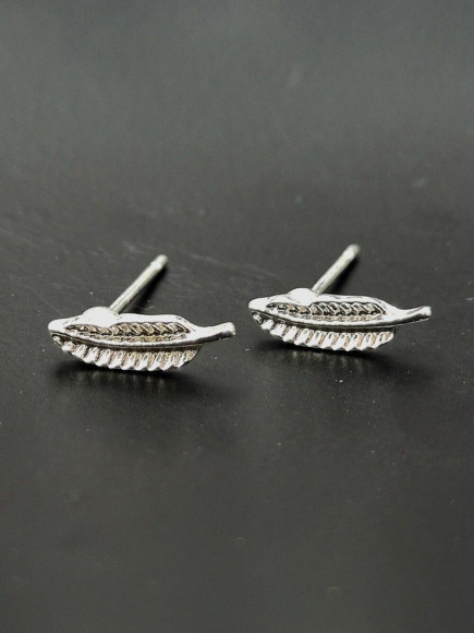 Золотистые серьги-пусеты Веточки с серебряным гвоздиком 1J10592CJJ