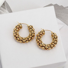 Серьги кольца из стали с напылением золотом J11543CJJ Серьги кольца из стали с напылением золотом J11543CJJ