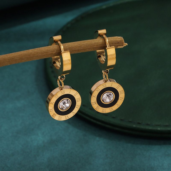 Серьги-кольца с медальонами в стиле римской классики 1J12476CJJ