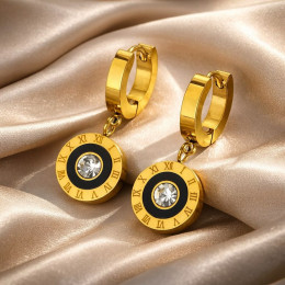 Серьги-кольца с медальонами в стиле римской классики 1J12476CJJ Серьги-кольца с медальонами в стиле римской классики 1J12476CJJ