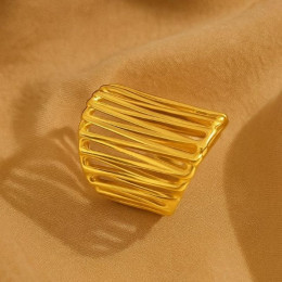 Кольцо медицинская сталь напыление золотом 1J12249CJJ Кольцо медицинская сталь напыление золотом 1J12249CJJ