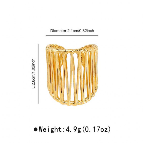 Широкое золотистое кольцо с вертикальной перфорацией 1J12249CJJ