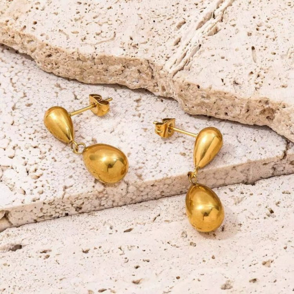 Серьги медь с напылением золотом J10670CJJ Серьги медь с напылением золотом J10670CJJ