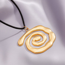 Крупная подвеска-спираль на текстильном шнурке J11590CJJ Крупная подвеска-спираль на текстильном шнурке J11590CJJ