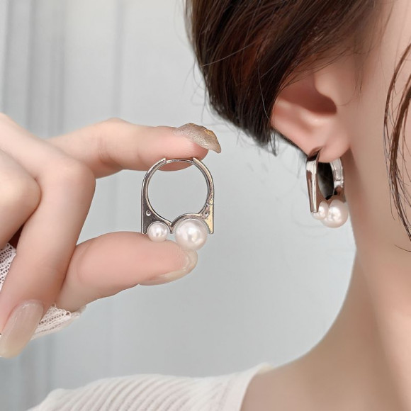 Серьги-кольца с подвесным жемчугом 1J11993CJJ