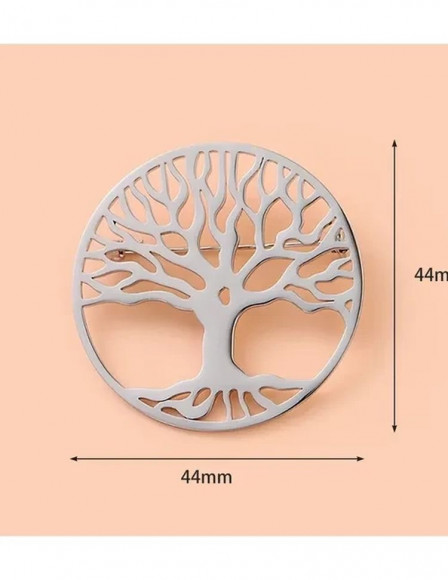 Стальная брошь дерево жизни J10079CJJ