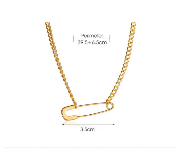 Цепочка кулон булавка ювелирный сплав с напылением золотом 1J12308CJJ Цепочка кулон булавка ювелирный сплав с напылением золотом 1J12308CJJ