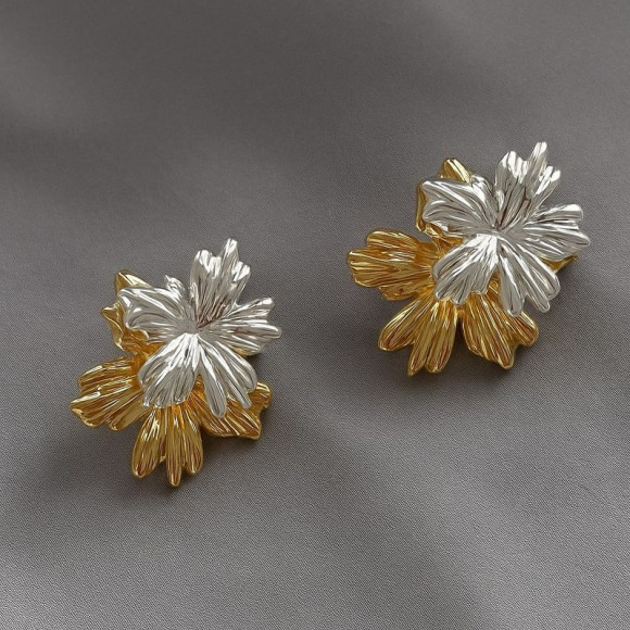 Серьги-гвоздики лучистый цветок 1J12113CJJ