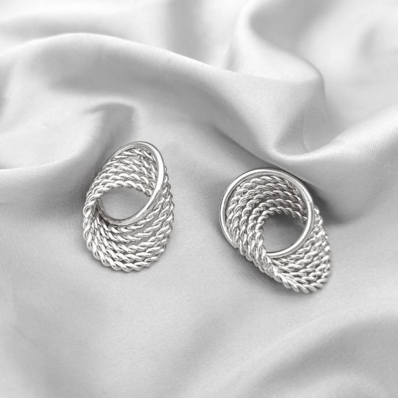 Золотистые серьги-пусеты Сетчатые сферы из ювелирного сплава 1J11592CJJ