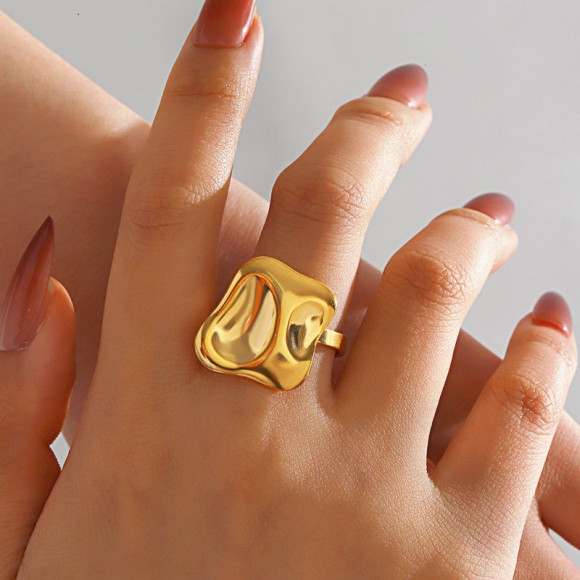 Кольцо титановая сталь напыление золотом 1J12252CJJ