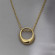 Стальная цепочка с напылением золотом и овальным кулоном J10082CJJ