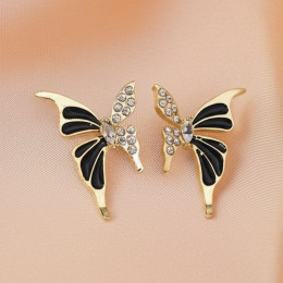 Серьги ювелирный сплав со стразами бабочки J11559CJJ