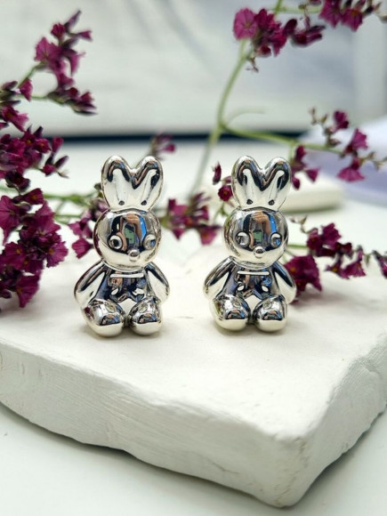 Серьги ccb пластик кролики J10024CJJ Серьги ccb пластик кролики J10024CJJ