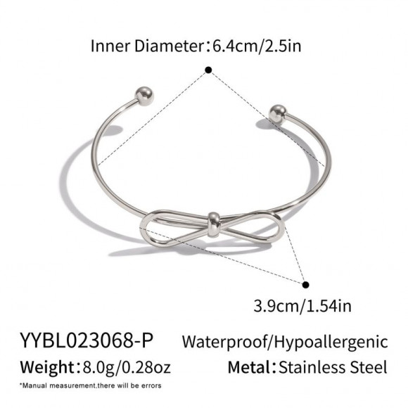 Браслет-кафф с декоративным узлом и сферическими наконежниками 1J12458CJJ Браслет-кафф с декоративным узлом и сферическими наконежниками 1J12458CJJ