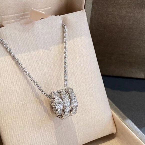 Платиновая Цепочка с кулоном Змея и кристаллами 1J11964CJJ